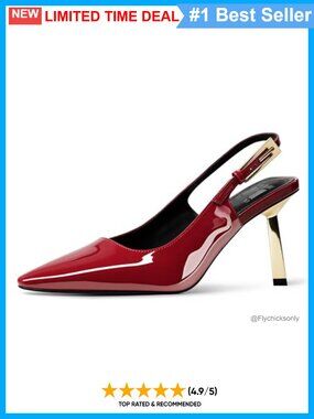 Pointed Toe Slingback Kitten Heels with Buckle Strap